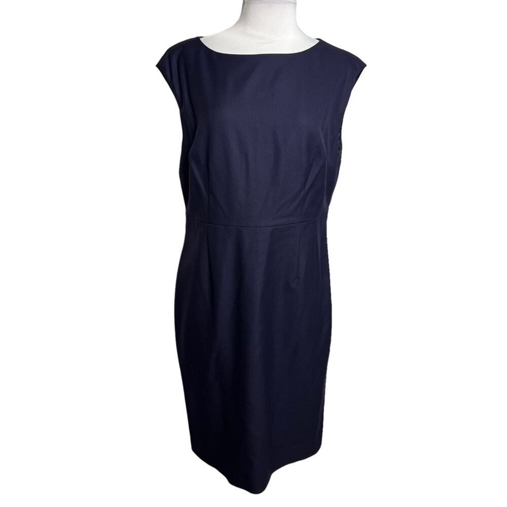 Brooks Brothers Loro Piana wool sheath dress navy Sz 12